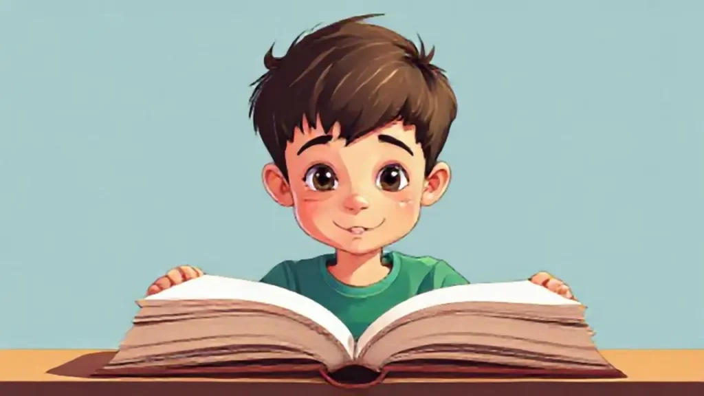 Niño con libro abierto