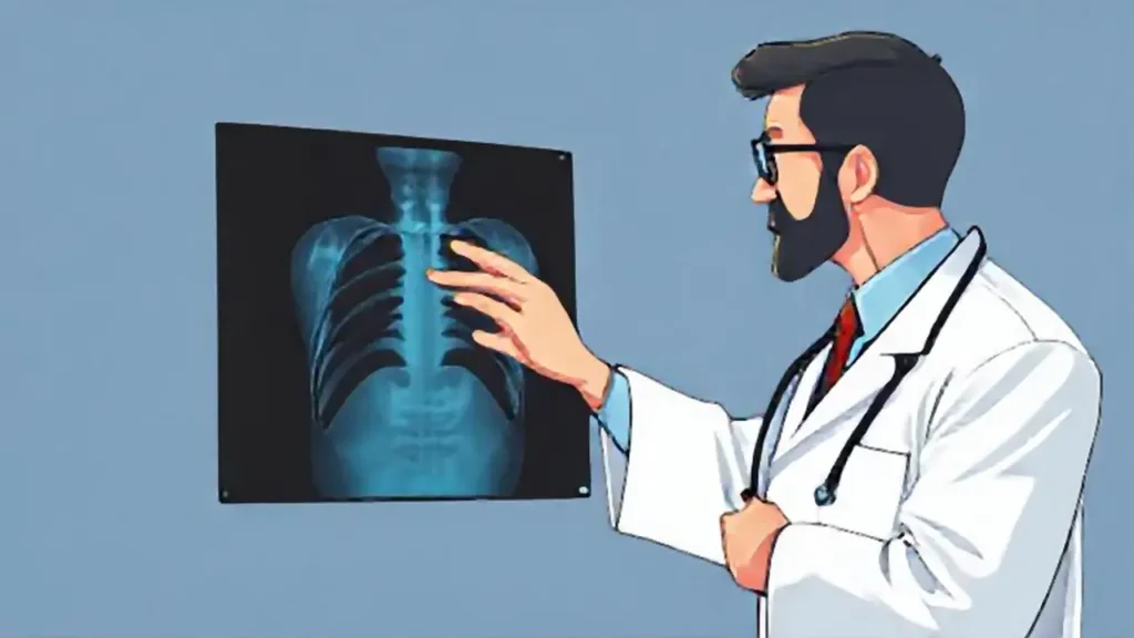 El médico examina una radiografía