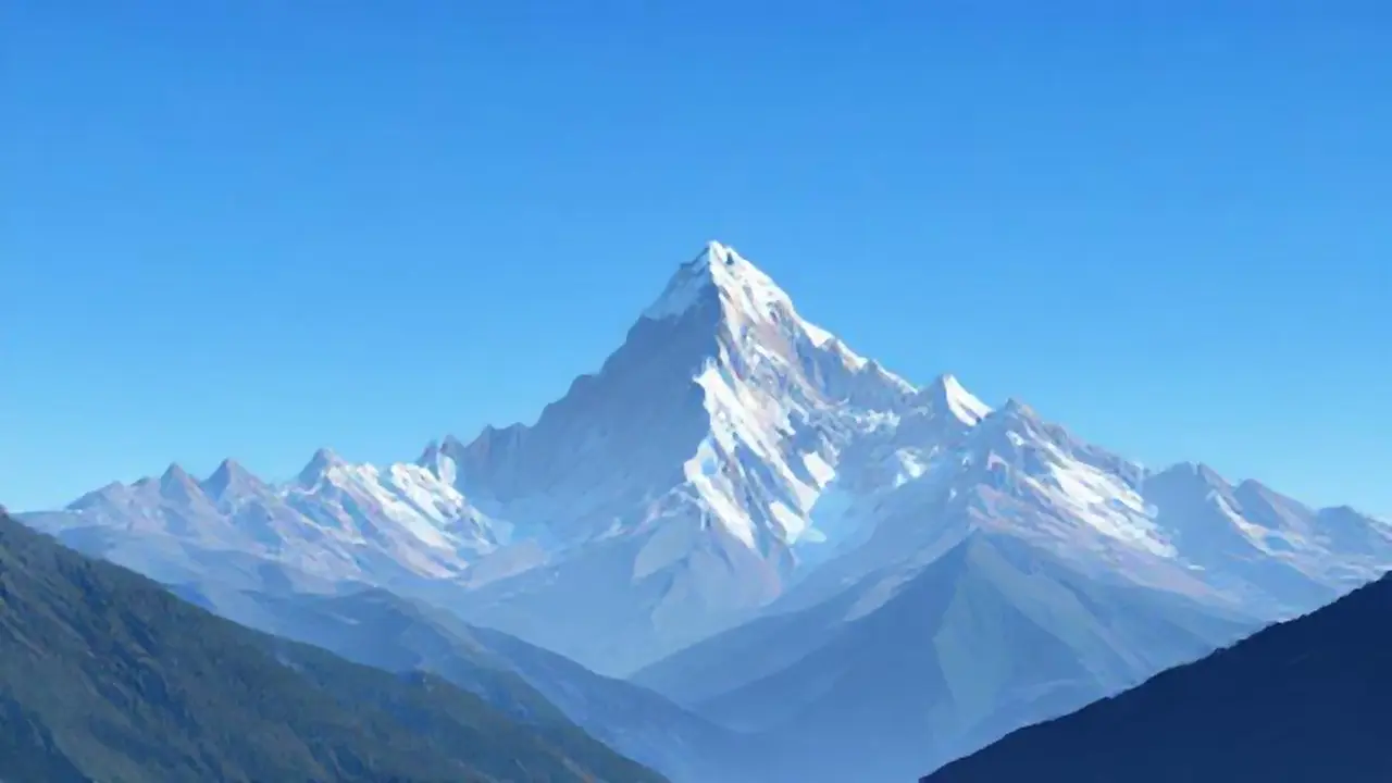 Montañas altas desvaneciéndose en azul