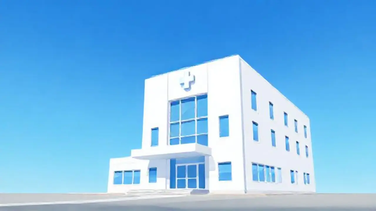 Edificio blanco bajo un cielo azul