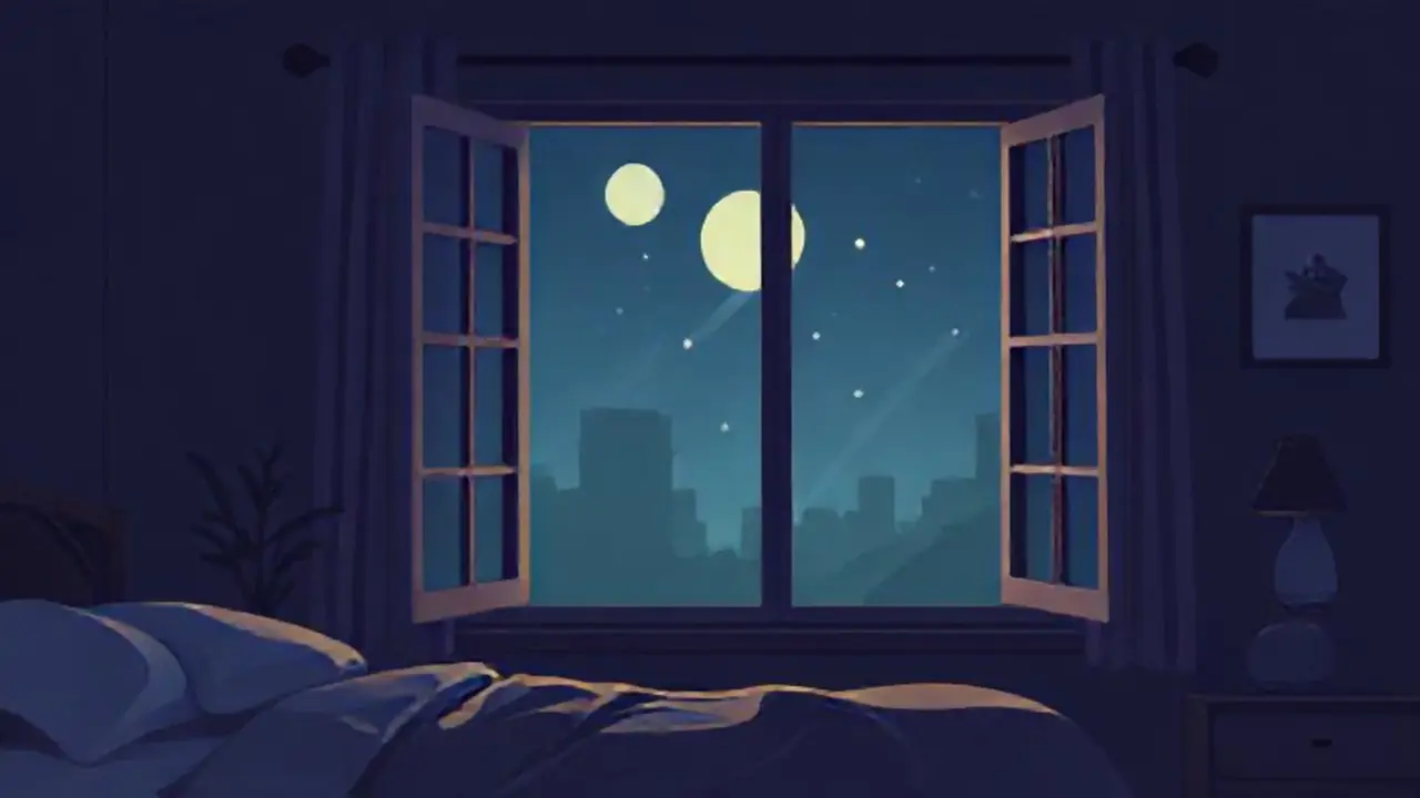 Ventana oscura en la noche