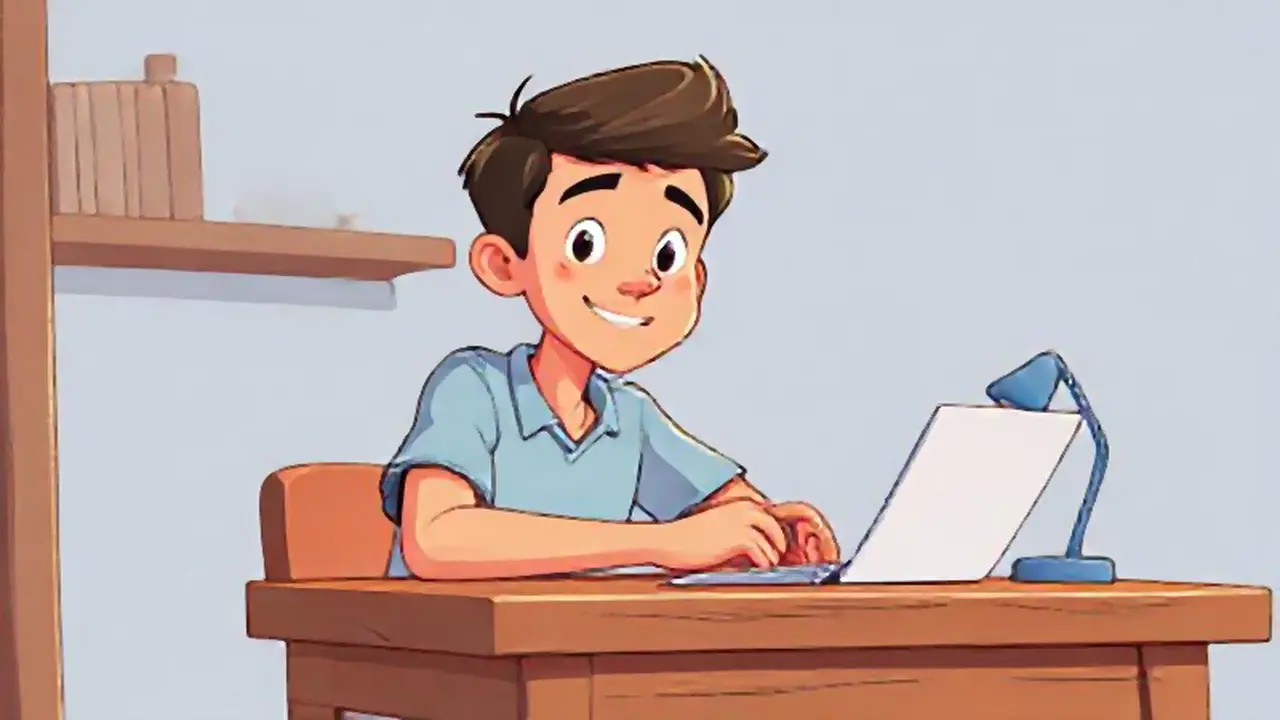Joven en escritorio de madera