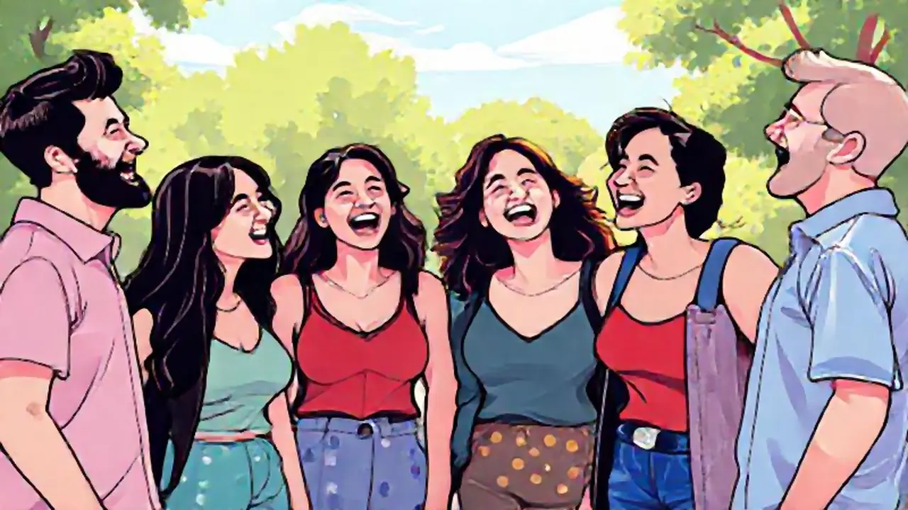 Personas riendo al aire libre