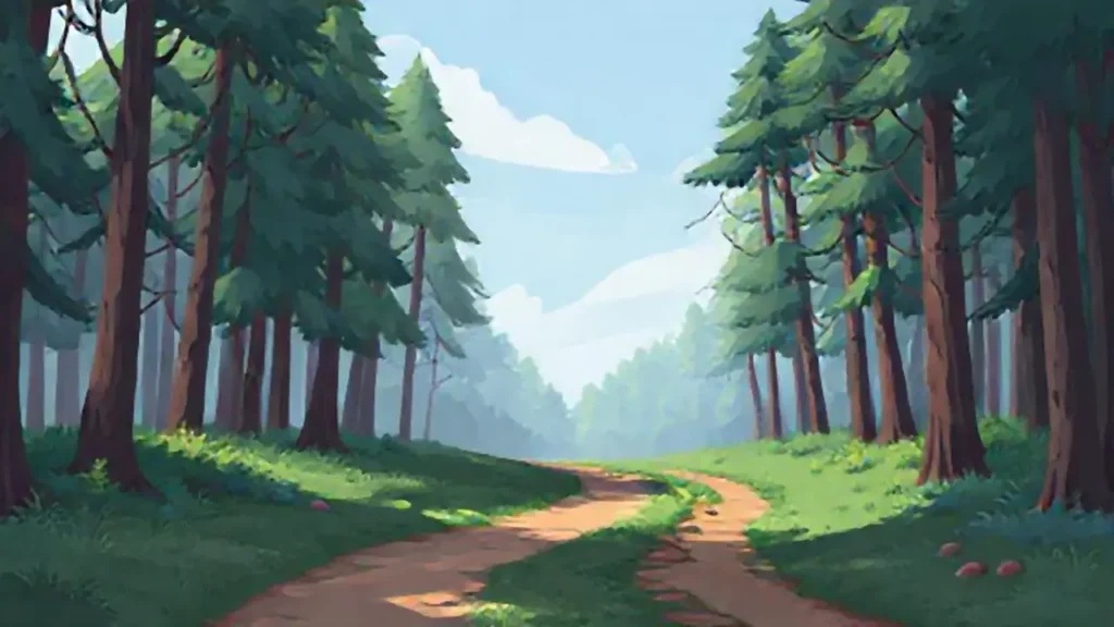 Dos caminos se bifurcan en el bosque