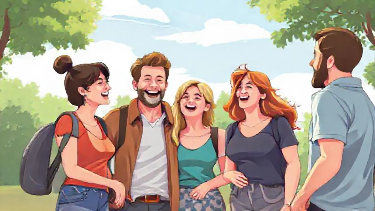 Personas riendo al aire libre