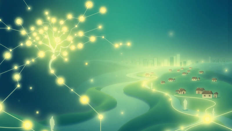 Conexión luminosa y optimista de vida y datos
