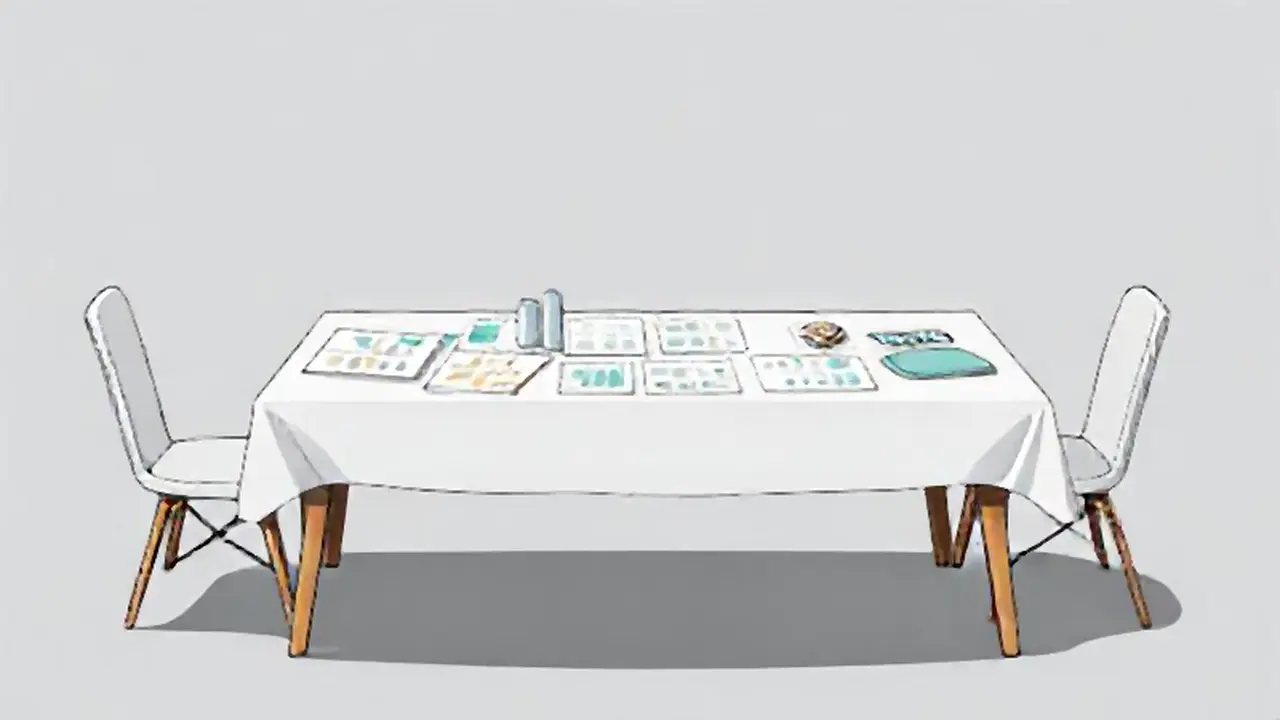 Mesa gris con gráficos