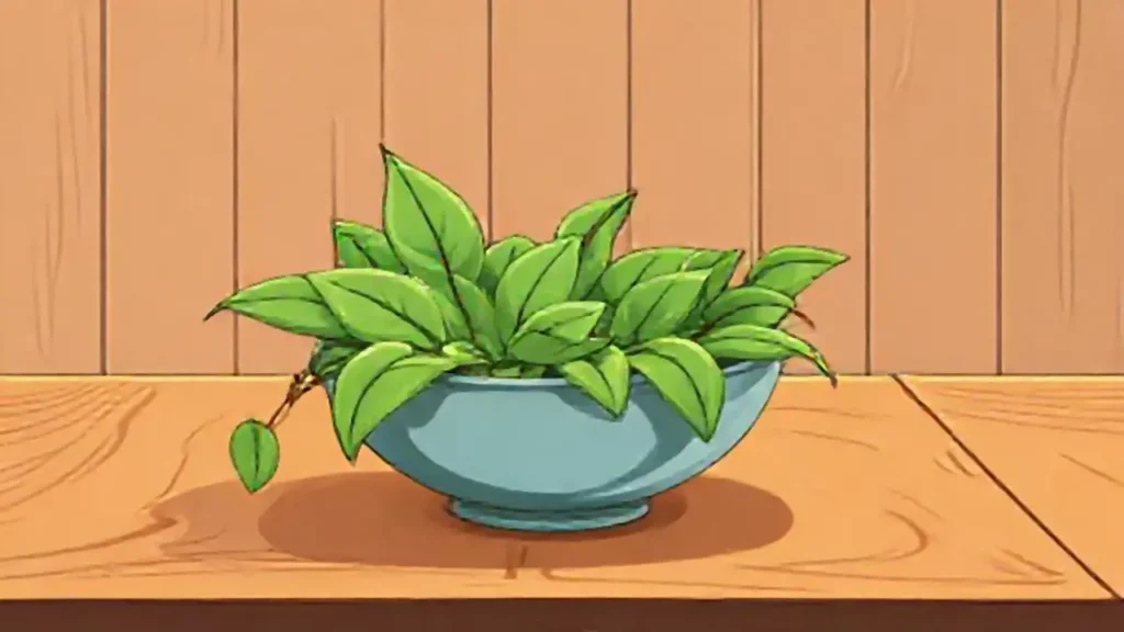 Ensalada verde sobre madera