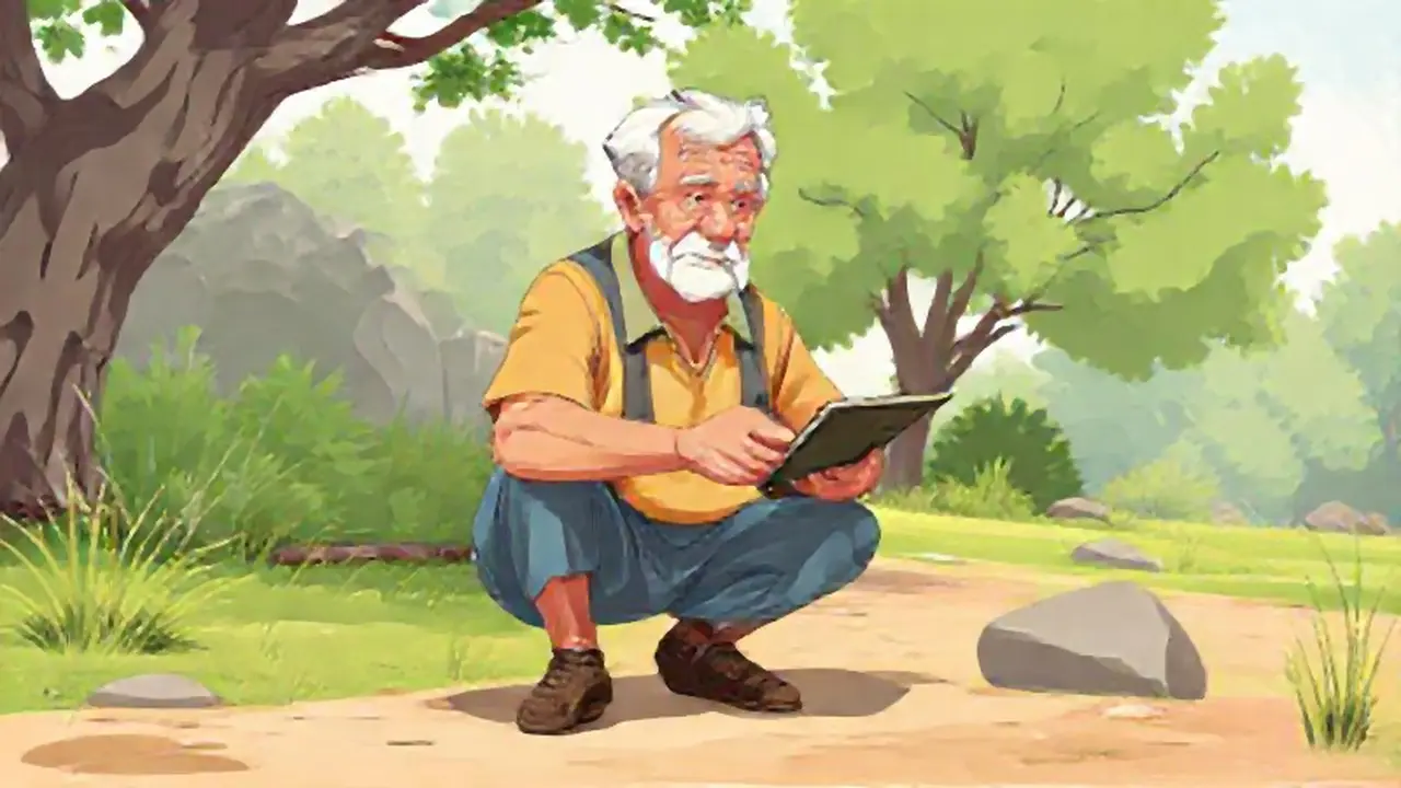 Hombre mayor ejerce al aire libre