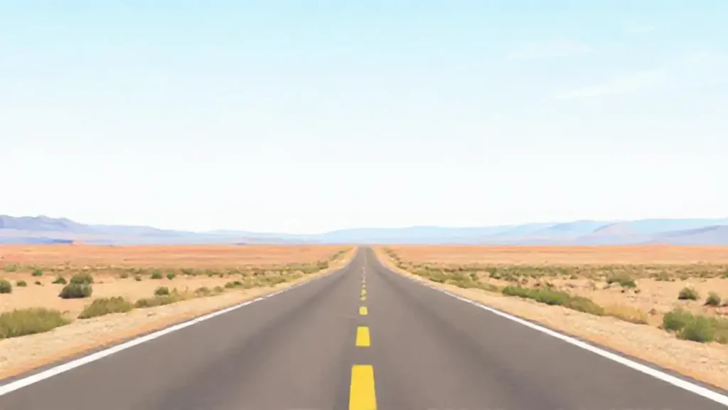 Carretera vacía que se extiende