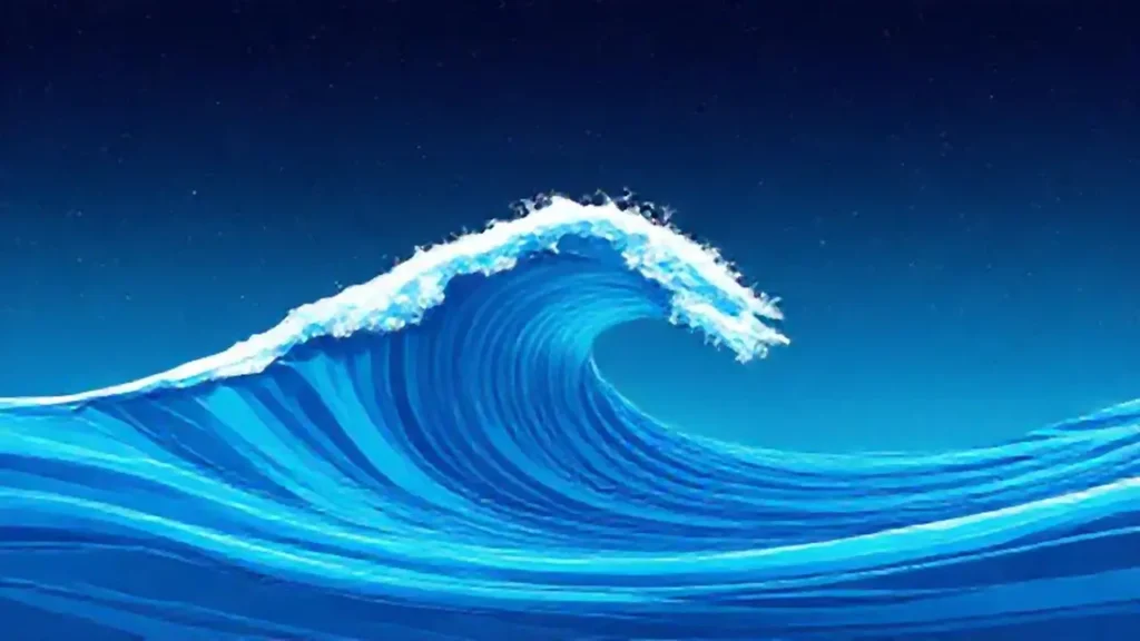 Onda azul en el vacío