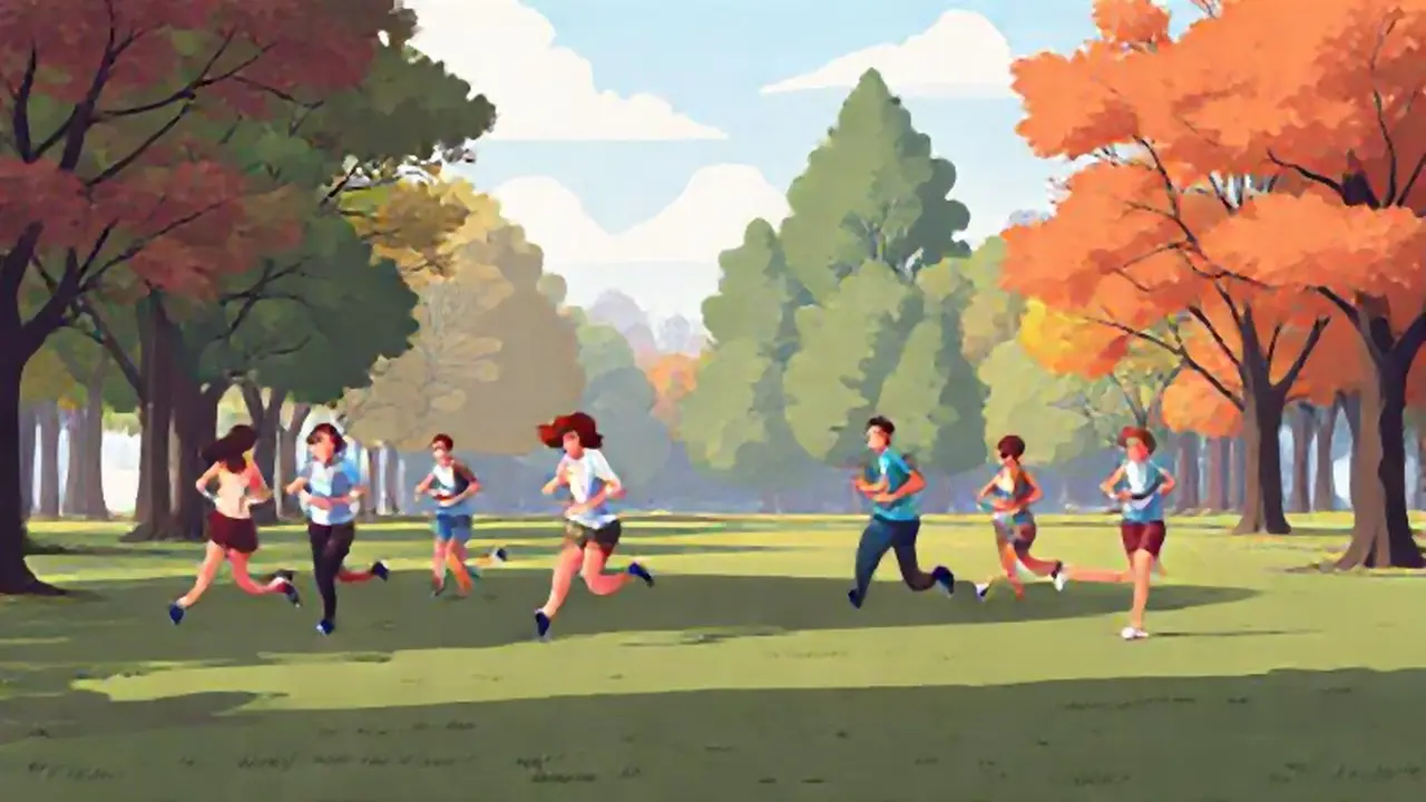 Corredores en el parque