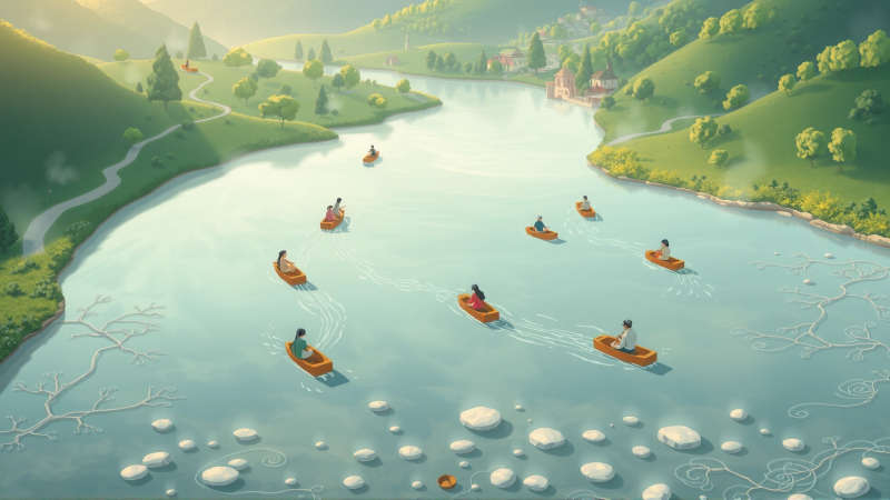 Río guía viajes hacia un destino común