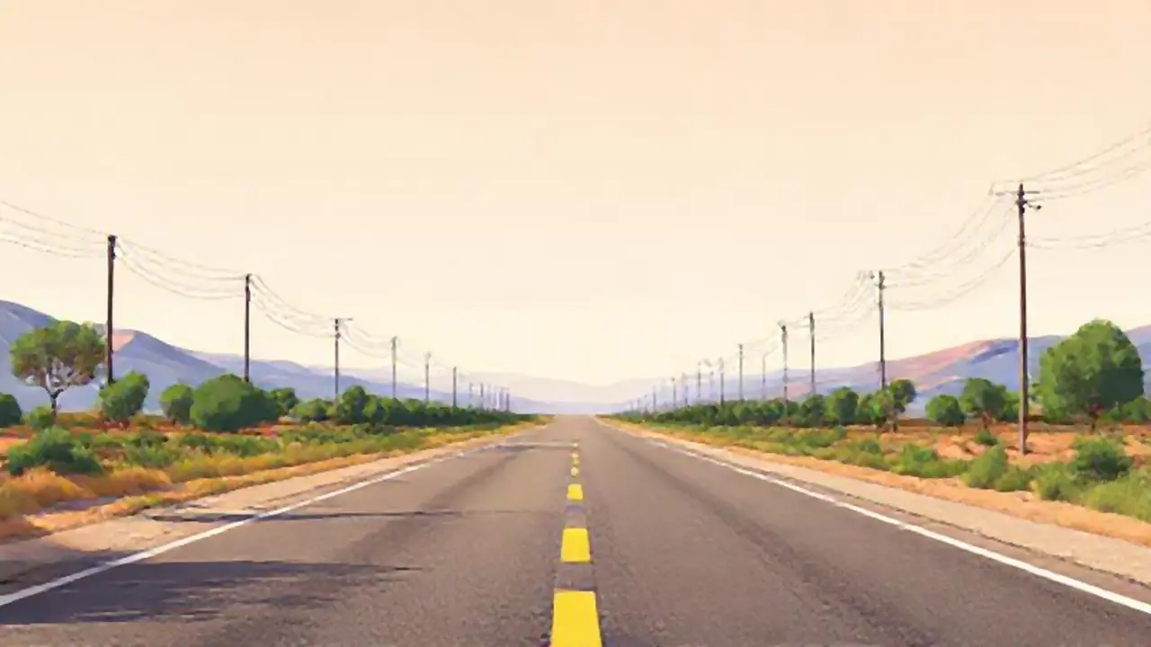 Carretera vacía se extiende