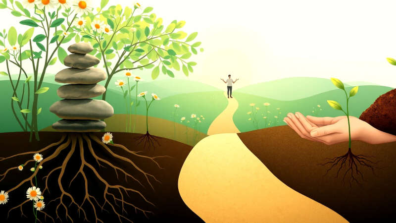 Crecimiento sereno y esperanzador en la naturaleza