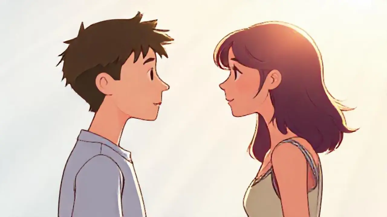 Dos figuras, luz suave
