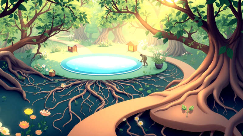 Jardín sereno y conectado rebosa vida