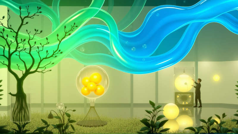 Ilustración serena visualiza salud y equilibrio interno