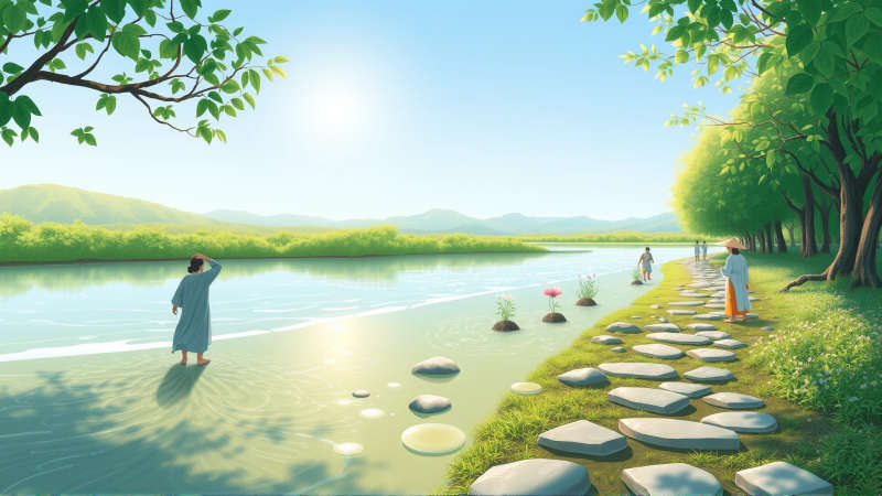 Naturaleza serena nutre vida y bienestar