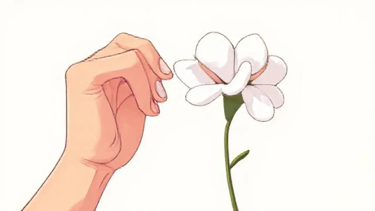 Mano blanca con algodón