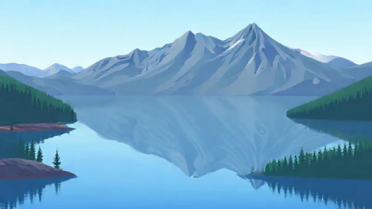 Lago azul de montaña