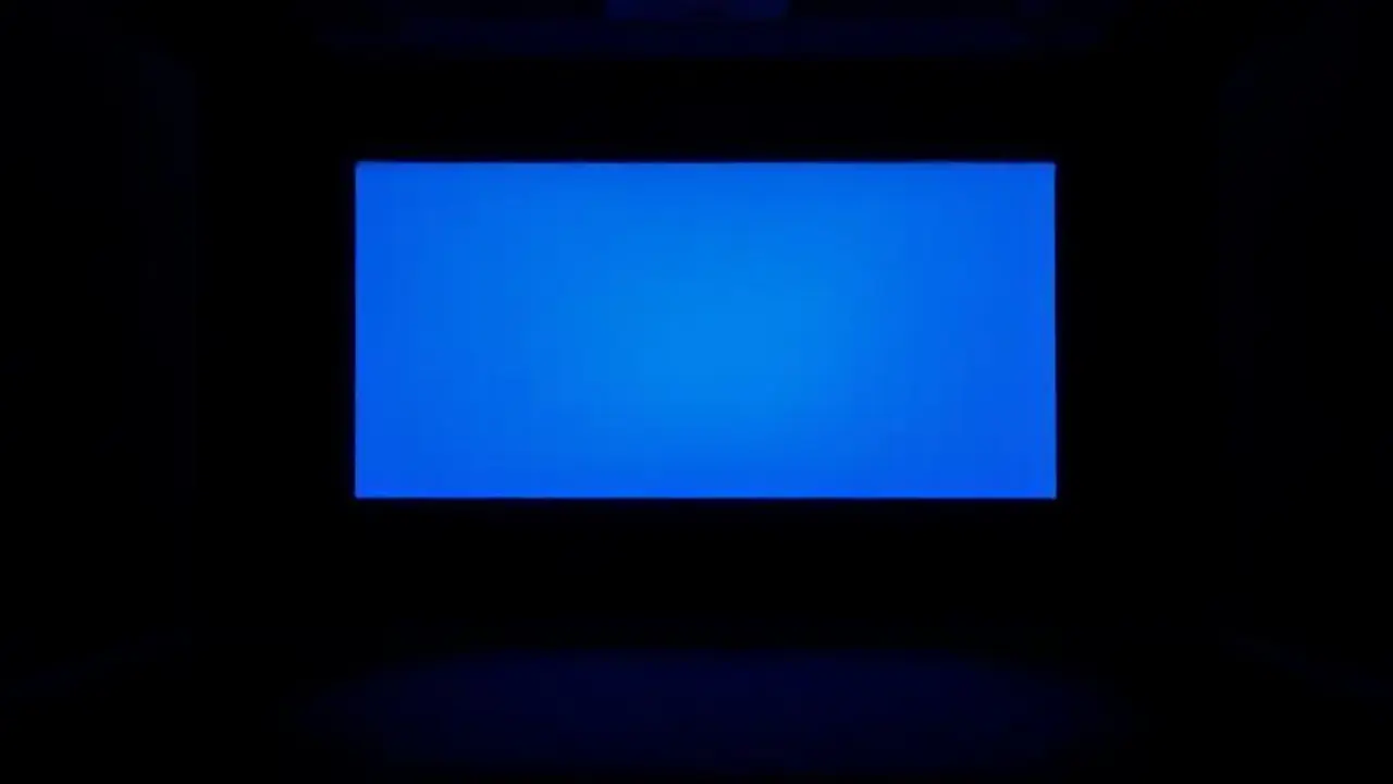 Pantalla azul en la oscuridad