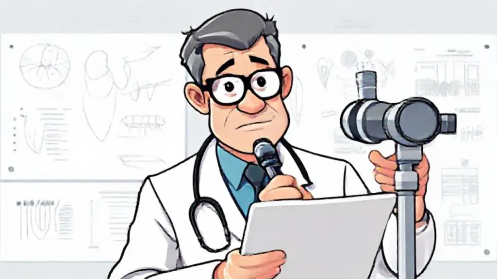 El médico revisa gráficos