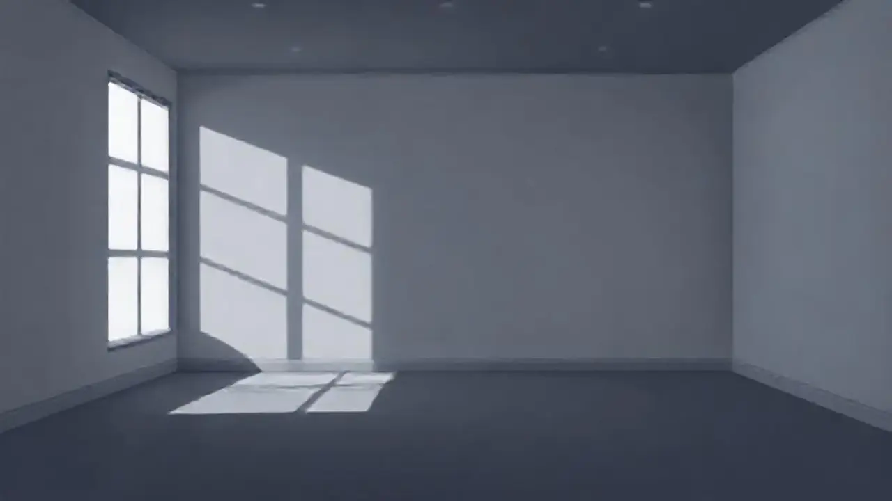 Habitación vacía, luz gris