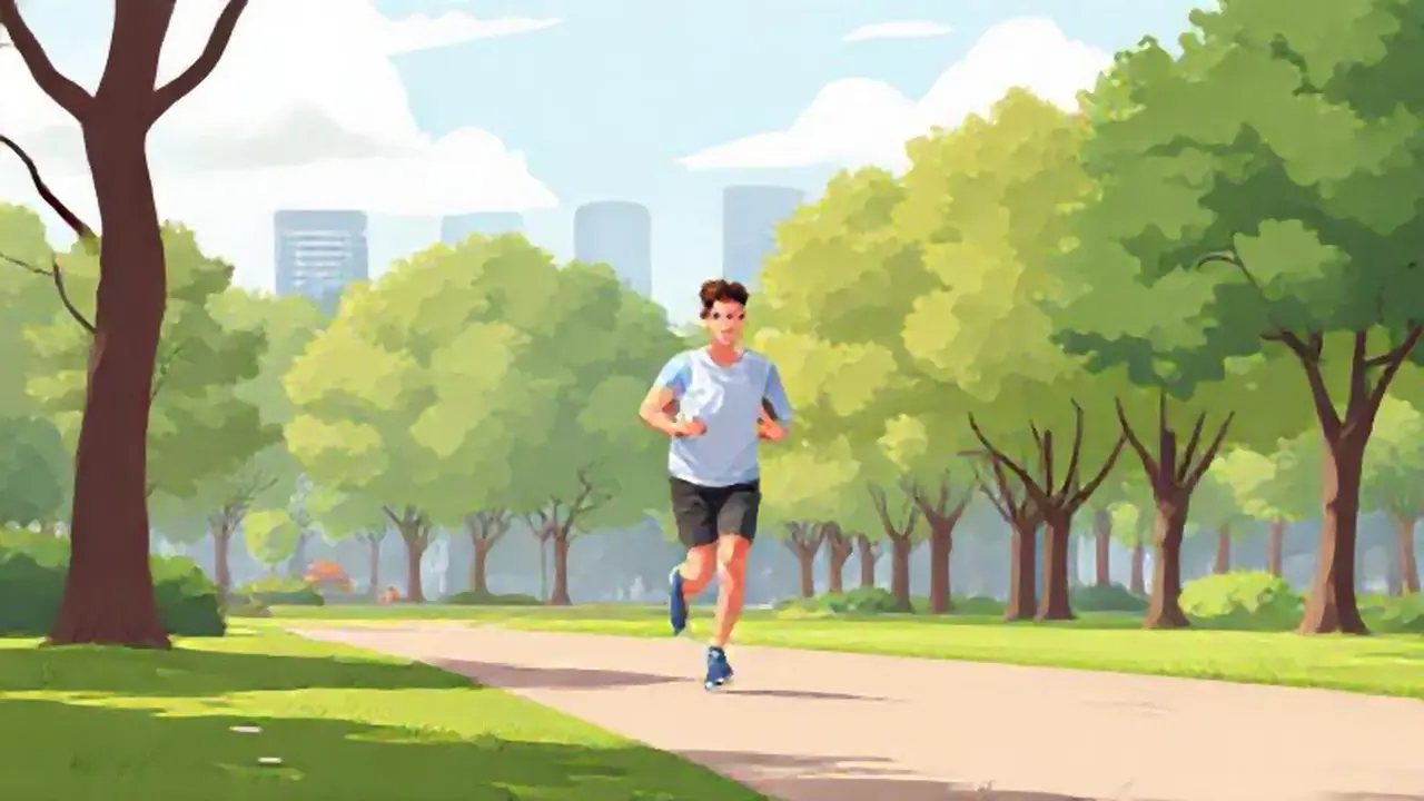 Corredor corriendo en el parque