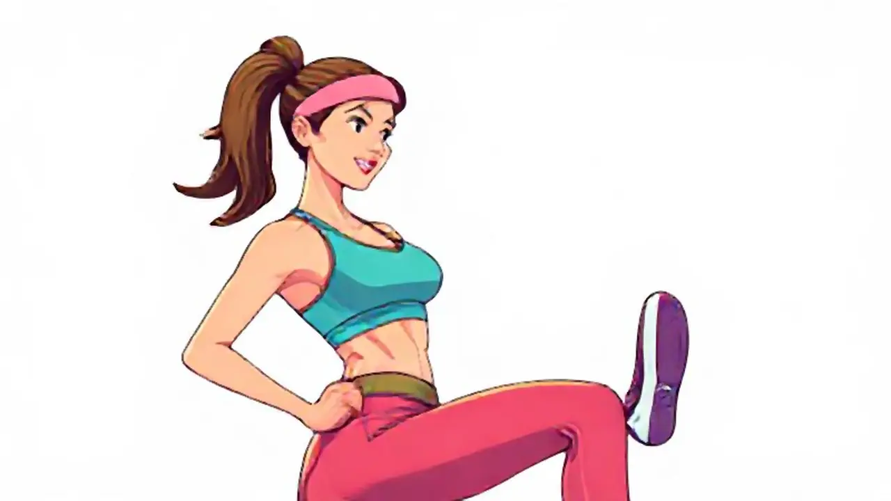 Mujer en ropa deportiva brillante