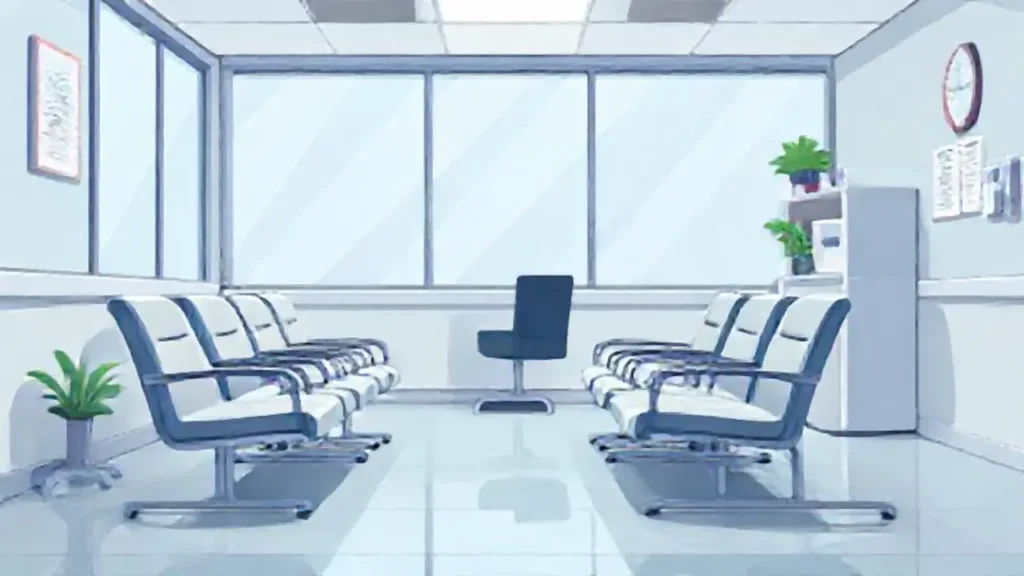Sillas de sala de espera en la consulta médica