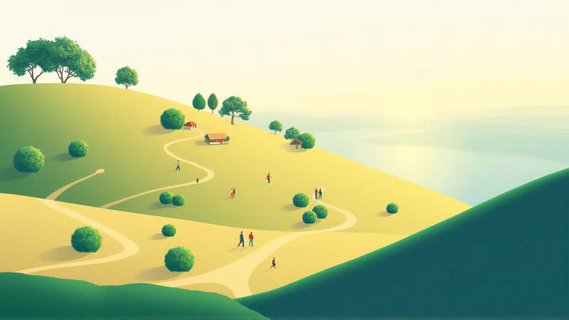 Paisaje minimalista evoca viaje