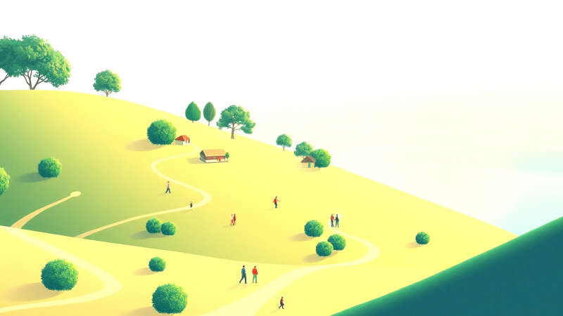 Paisaje minimalista evoca viaje