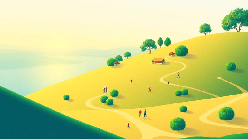 Paisaje minimalista evoca viaje