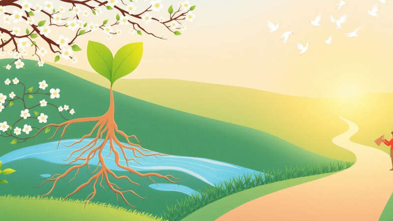 Naturaleza serena simboliza esperanza y renovación