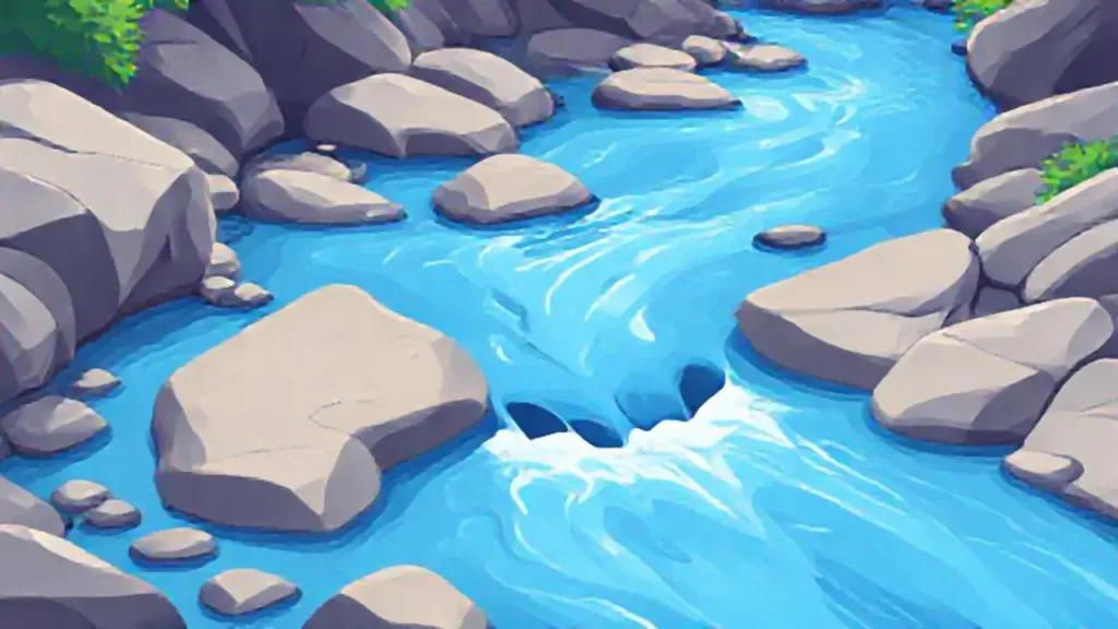 Río azul que fluye