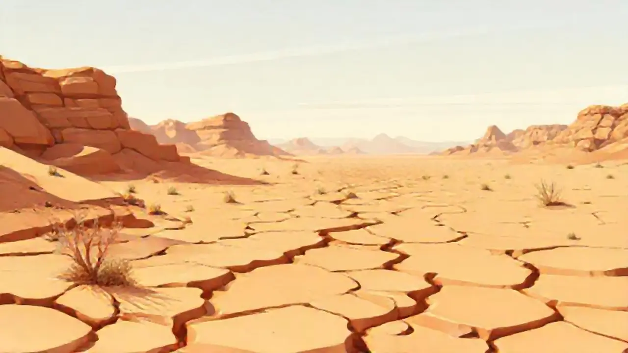 Desierto agrietado y árido