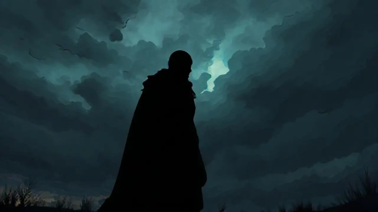 Una sombra oscura en el cielo tormentoso