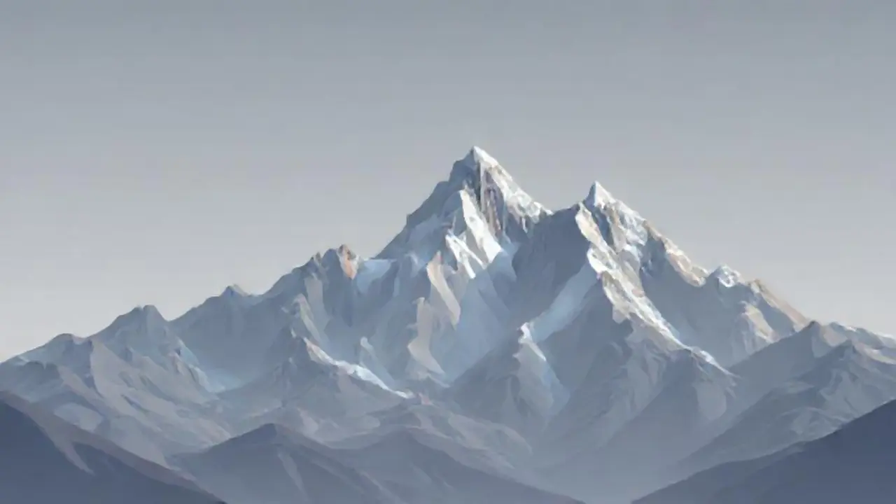 Montañas grises bajo un cielo plomizo