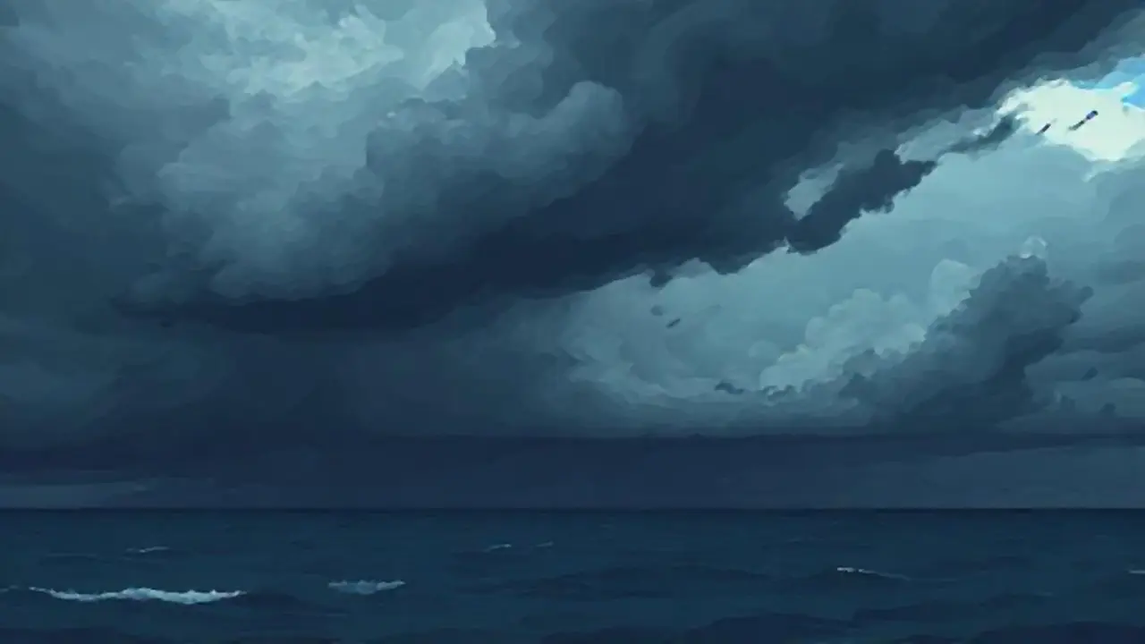 Nubes oscuras sobre el océano