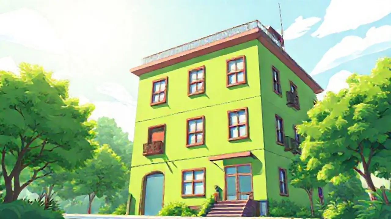 Edificios verdes con luz solar