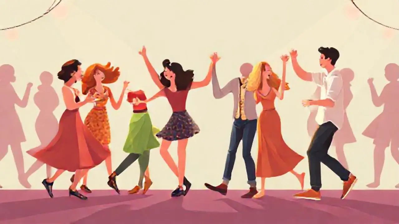 La gente baila alegremente