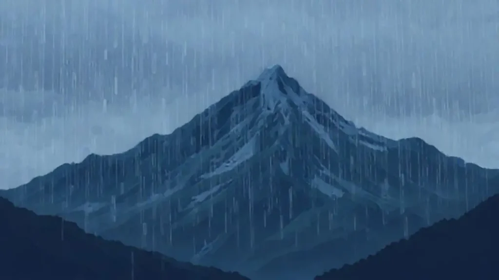 Lluvia oscura sobre la montaña
