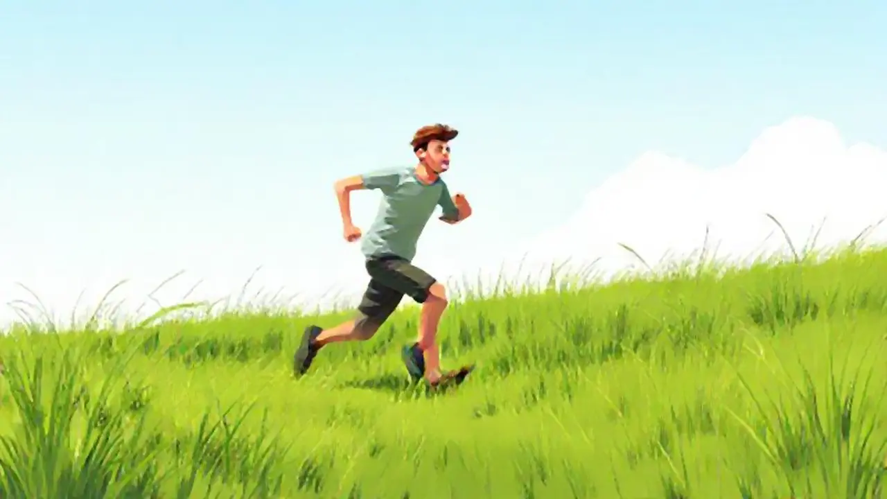 Corredor corriendo por el campo