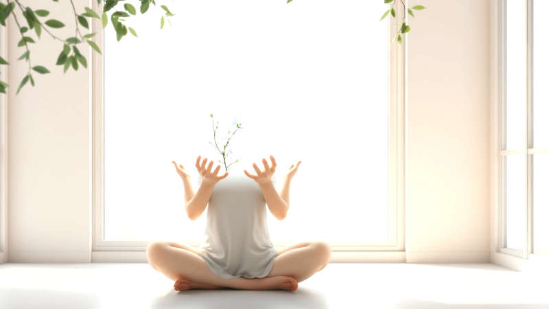 Paz interior irradiada en ambiente sereno