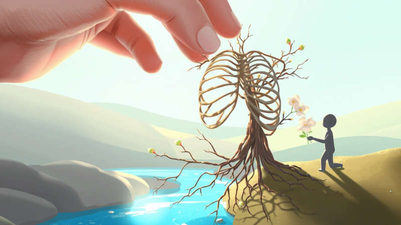 Sanación y crecimiento delicado en la naturaleza