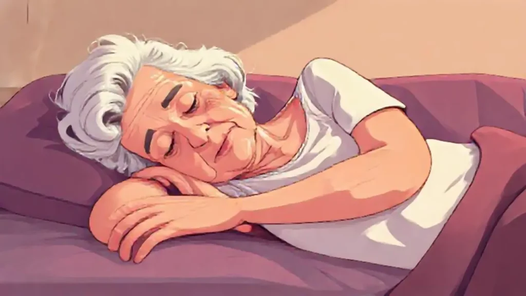 Mujer mayor descansa serena