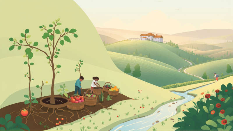 Un jardín comunitario florece en armonía saludable