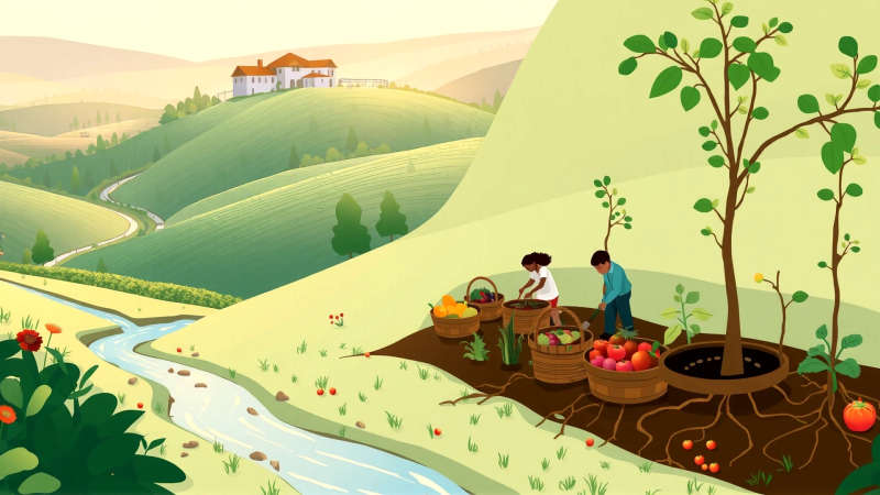 Un jardín comunitario florece en armonía saludable