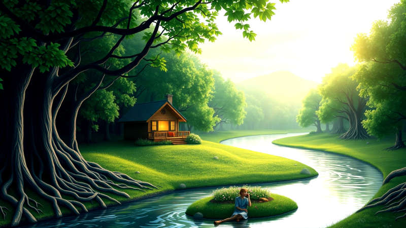 Paz interior florece en conexión con la naturaleza